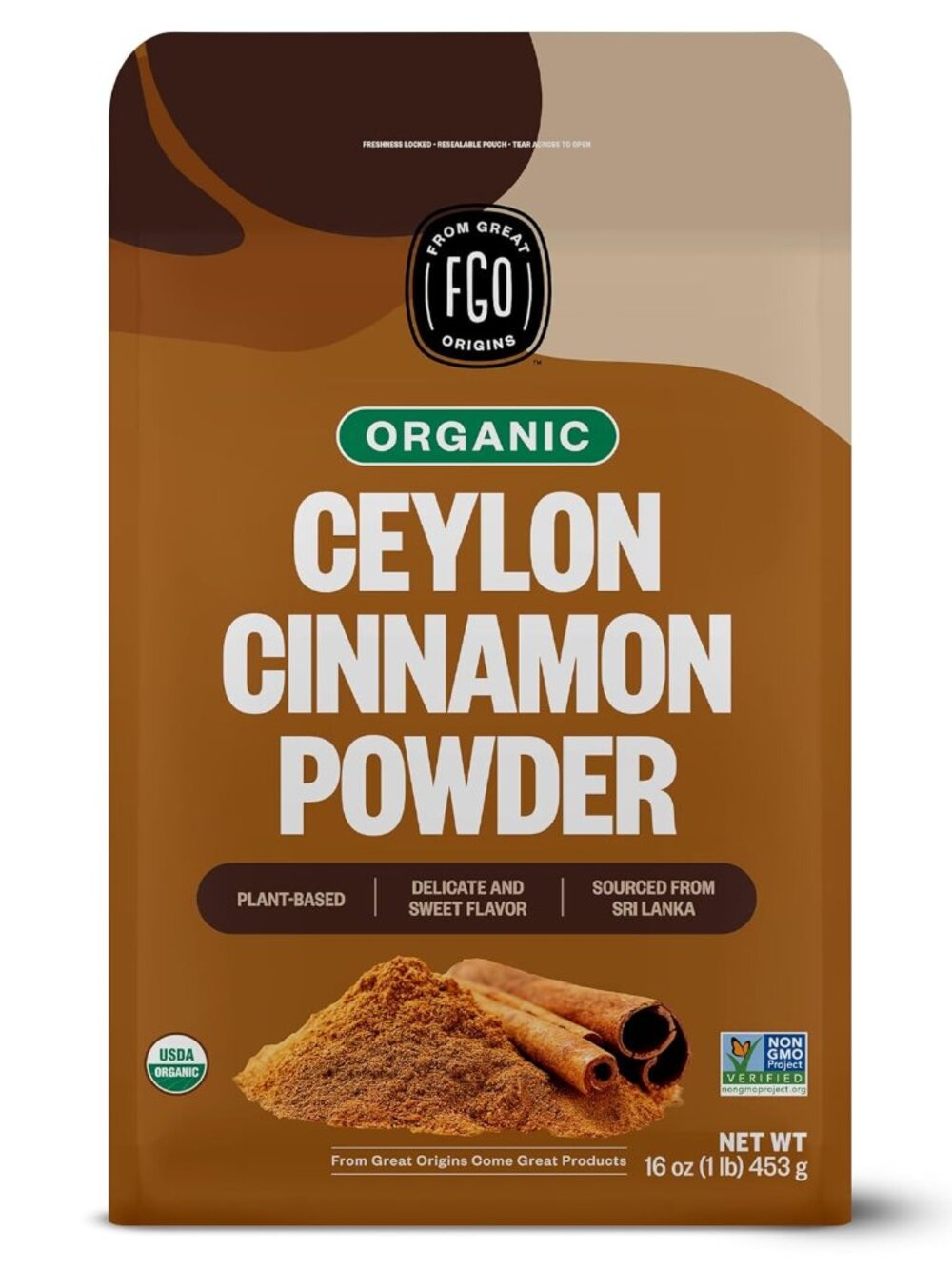 New Fgo Organic Ceylon Cinnamon Powder, 16Oz Pure Sri Lanka Cinnamon exp. 2028